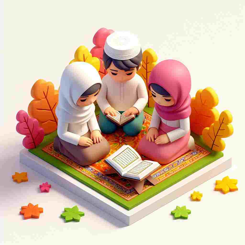 Anak-anak sedang belajar dalil-dalil Qur`an dan Sunnah tentang pentingnya tadabbur